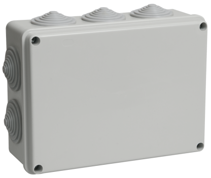 Коробка распаячная КМ41243 для о/п 190х140х70мм IP44 (RAL7035, 10 гермовводов) IEK