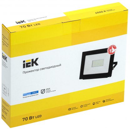 Прожектор светодиодный СДО 06-70 IP65 6500K черный IEK