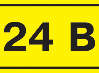 Самоклеящаяся этикетка 90х38мм символ "24В" IEK