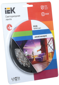 Лента светодиодная 5м блистер LSR-3528RGB54-4.8-IP20-12V IEK-eco