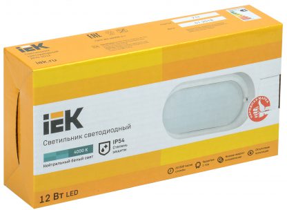 Светильник светодиодный ДПО 4012 12Вт IP54 4000K овал белый IEK