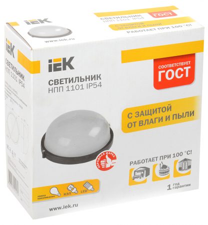 Светильник НПП1101 круг 100Вт IP54 белый IEK