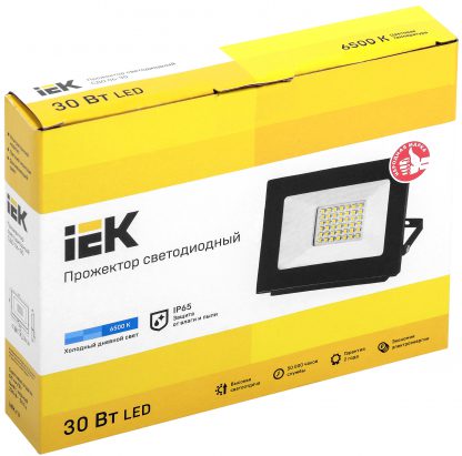 Прожектор светодиодный СДО 06-30 IP65 6500K черный IEK