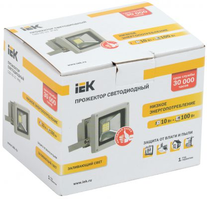 Прожектор светодиодный СДО 05-10 SMD IP65 серый IEK