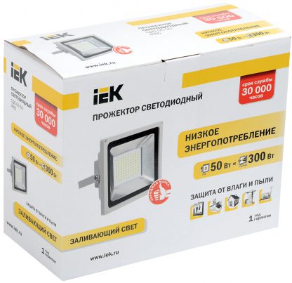 Прожектор светодиодный СДО 05-50 SMD IP65 серый IEK